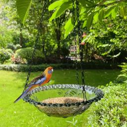 Alimentador de pássaros pendurado em forma de flor Birdbath para jardim Decoração ao ar livre Quintal Farm Supplies Alimentador de beija-flor, Novo - Image 2