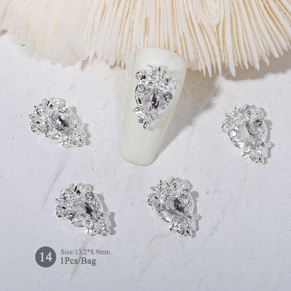 Shiny Nail Charms para Decorações Nail Art, Strass 3D, Star, Butterfly, Shaped Nail Dicas, DIY Acessórios, Prata, Ouro, Metal, Shiny, 1Pc - Image 1