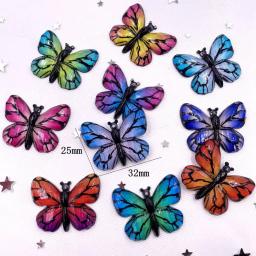 Resina brilhante colorido borboletas de cristal flatback strass 1 buraco apliques ornamentos 10 peças estatuetas casa decoração artesanato - Image 2