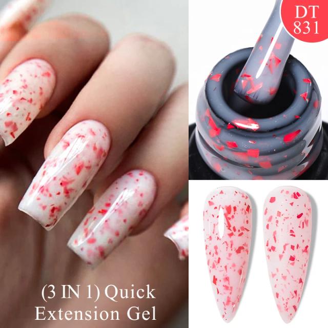 Gel de Unha Vermelho Brilhante MEET ACROSS 7ml - Verniz Semi Permanente e Soak Off para Arte de Unhas no Inverno
