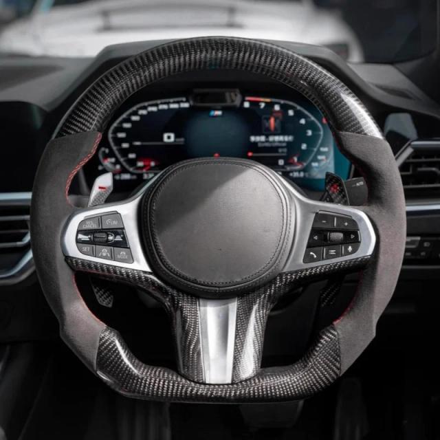 Volante Personalizado BMW Couro e Fibra de Carbono