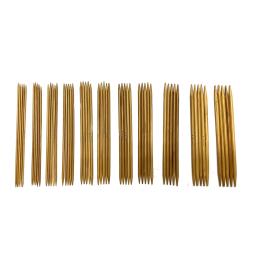Agulhas de tricô de bambu, ganchos de crochê, agulha de suéter carbonizada de ponta dupla, 11 tamanhos, 13 cm, 55 unidades/conjunto - Image 4