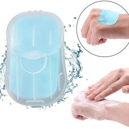 Portátil Banheiro Fatias de Sabão, Banho Mão Lavar Fatia Folhas, Viagem Ao Ar Livre Perfumado Espuma Sabão Papel, Banho Limpo Comprimidos - Image 5