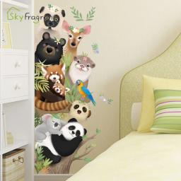 Animais bonitos adesivos de parede porta adesivo de canto decoração de casa auto-adesivo decoração do quarto dos miúdos decoração do quarto do bebê - Image 5