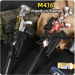 Novo m416 água gel arma blaster manual elétrico 2 modos arma de brinquedo rifle ar paintball pneumático para adultos meninos crianças cs go - Image 2