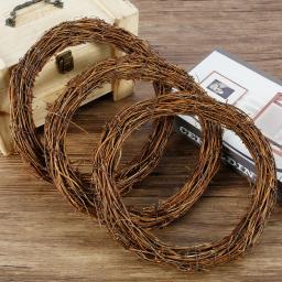 Rodada natural rattan grinalda, 10/15/20/25/30/40cm, anel de suspensão, para o casamento, festa de aniversário, diy - Image 6