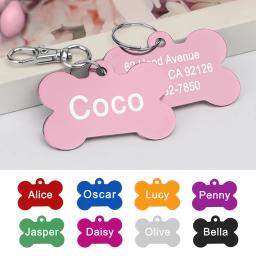 Etiquetas de nome do animal de estimação anti-perdido para o gato pequeno do cão grande etiqueta personalizada da identificação dos gatos dos cães - Image 1