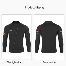 Jaqueta de mergulho em neoprene masculina com fecho frontal, terno de surf, manga comprida, mergulho, roupa de mergulho livre, 1,5mm, fato - Image 5