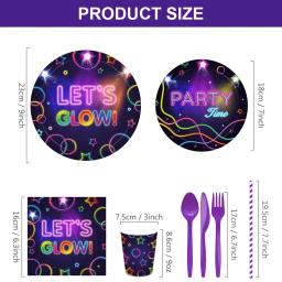 Neon Látex Balões para Decorações De Festa, Copos, Pratos, Toalha De Mesa, Guardanapos, Banner, Aniversário, Disco, Suprimentos Do Casamento - Image 4