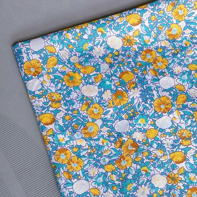 Canção de Verano: Tecido de Algodão Puro com Impressão Digital Artesanal para Roupas Femininas DIY