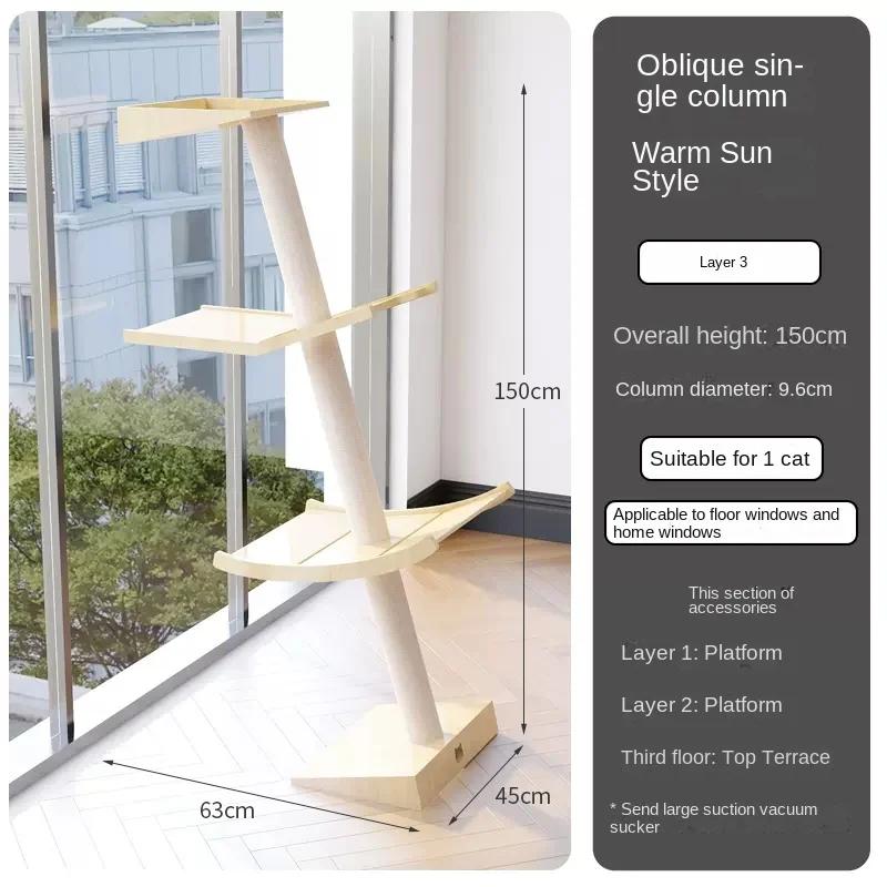 Grandes árvores e torres de madeira do gato, Arranhador para brinquedos para gatos, Gym Hiding House, Almofada de dormir, Almofada de resfriamento, Animais de estimação, Luxo - Image 1