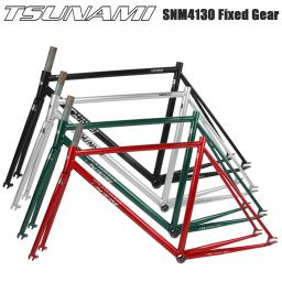 Tsunami snm4130 700c conjunto de quadros de bicicleta de engrenagem fixa 50/52/55cm pista de corrida de aço cromado fixie quadro de bicicleta peças de bicicleta de alta qualidade - Image 1