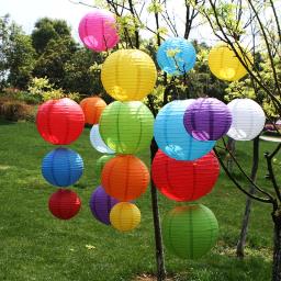 Lanternas de papel de arroz redondas para decoração, bolas lampion para casamento e festa de aniversário, presente artesanal DIY, 10cm-50cm - Image 2