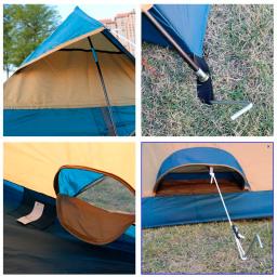 Alltel genuíno única camada tenda de pouco peso acampamento ao ar livre 1 pessoa fácil levar uv xadrez mochila aventura caminhada à prova dwaterproof água - Image 5