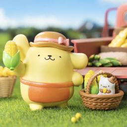 Desenhos animados pompompurin colheita série figura de ação kawaii pom pom purin sanrios anime figura bonecas decoração de mesa brinquedos - Image 4