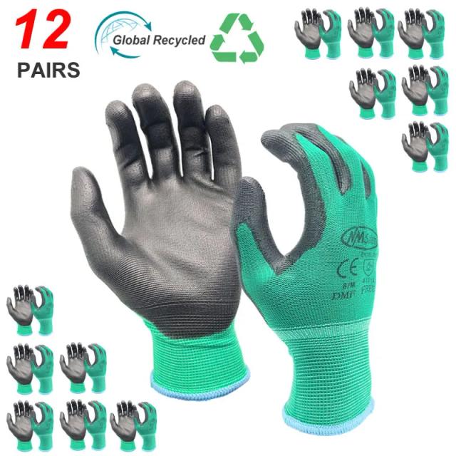 Luvas de Segurança para Jardinagem em Nylon Nitrilo - Conforto e Proteção para Homens - Pacote com 24 Pares em Vermelho