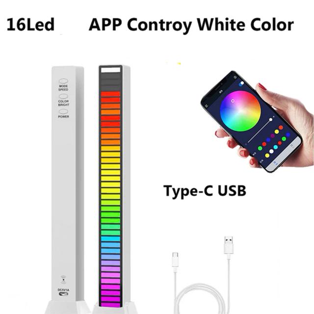 Controle de Voz e Ritmo Sincronizado com Luzes Coloridas LED para Ambientes e Músicas, Ideal para Desktop e Carros