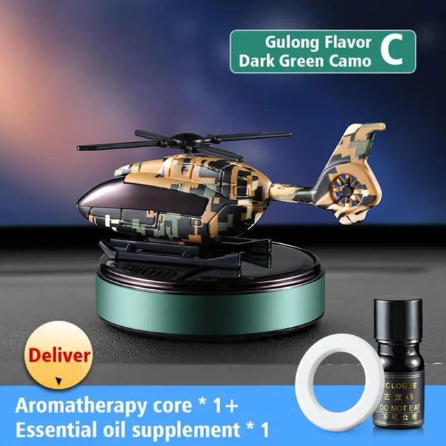 Carro Avião Solar Ambientador Helicóptero Solar Difusor De Perfume Rotativo 1 Peça