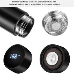 Garrafa térmica de aço inoxidável 304, exibição de temperatura inteligente, caneca térmica, duradoura, preservação do calor, garrafa de água bonito - Image 4