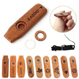 Portátil Kazoo Harmonica de Madeira para Iniciante, Instrumento Musical De Madeira, Guitarra, Ukulele, Acompactação, Presente para Crianças - Image 1