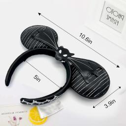 2025 disney mickey bandana plutônio preto orelhas de morcego bandana natal gengibre cosplay hairband disneyland carta bandana presente - Image 2