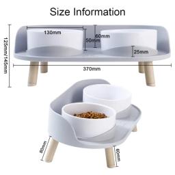 Double Bowls Pet Alimentador para gatos e cães, alimentação elevada, prato de água, tigela, altura ajustável, Kitten Supplies - Image 4