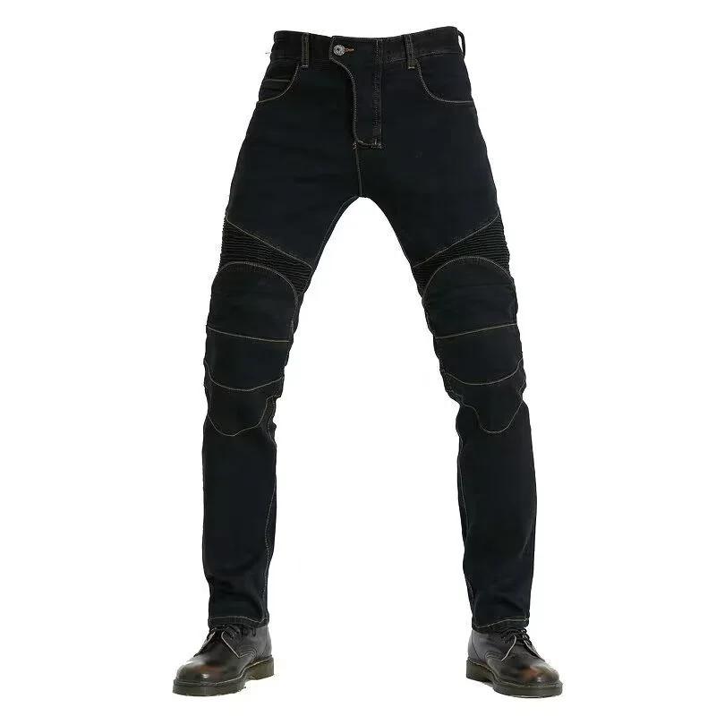 Calças de motocicleta bordadas para homens Jeans de motocross Opção de engrenagem protetora Teste de licença de motorista de motocicleta - Image 1