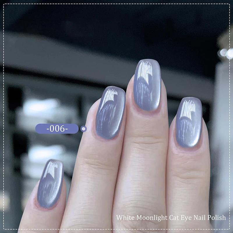 White Moonlight-Ceramic Cat Eye Nail Polish Gel, Crystal Naked Color, UV LED Gel, Semi Permanente, Manicure Art Vernizes - Image 1