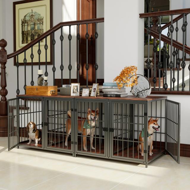 Móveis em Caixa para Cães: Canil Resistente, Casa de Madeira e Mesa Lateral para Todos os Tamanhos