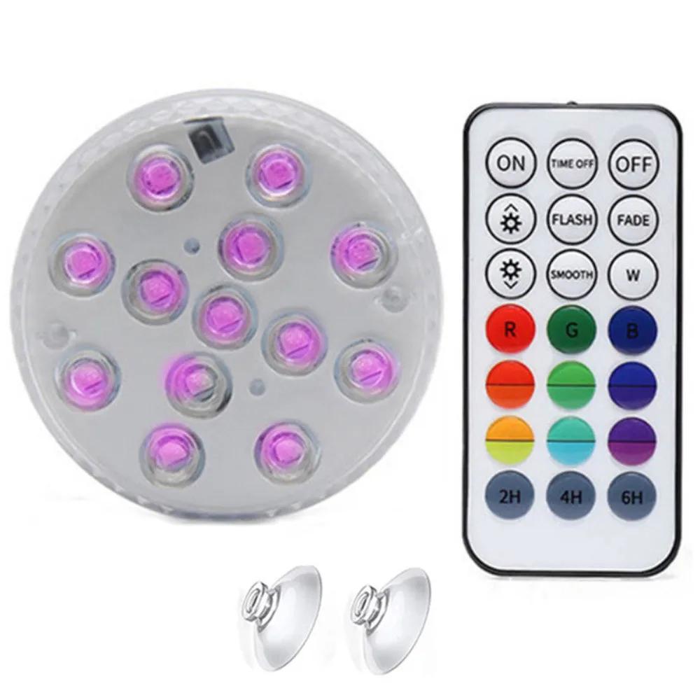 RGB luz submersível com ímã e ventosa, luz noturna subaquática para lagoa, fishtank, fonte, 16 cores, 13 LEDs - Image 1