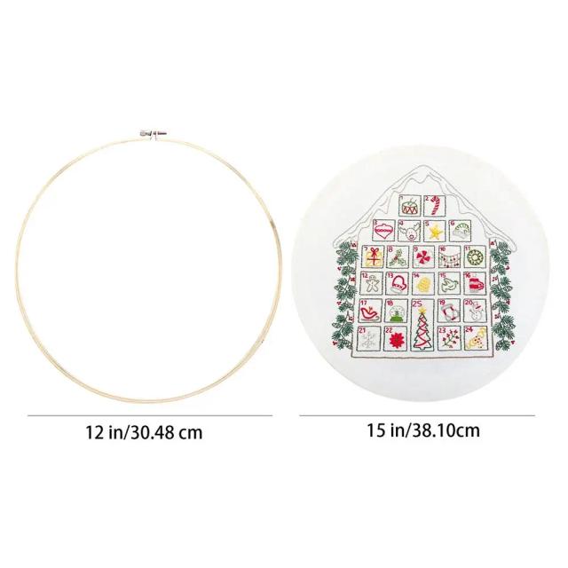 Calendário do Advento Natalino: Kit DIY de Bordado à Mão para Contagem Regressiva e Decoração Festiva