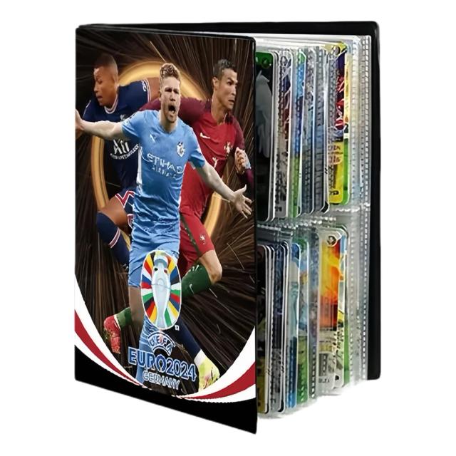 Coleção de Cartões de Futebol: Álbum de Estrelas com Ronaldo e Messi para Exibição e Negociação