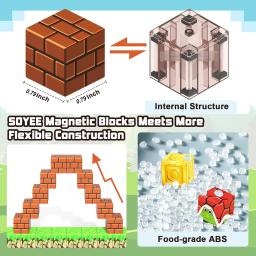Blocos de construção magnéticos brinquedo construir meu ímã mundo conjunto de construção haste sensorial educacional presente de natal - Image 6