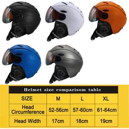 LOCLE Capacete de esqui inverno esportes ao ar livre das mulheres dos homens capacete de esqui snowboard neve skate capacete com óculos viseira - Image 2