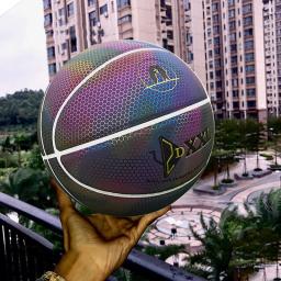 Bola reflexiva de basquete pu, bola brilhante para treinamento de basquete masculino e feminino, bola interna e externa brilhante, presente - Image 5