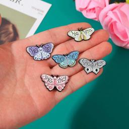 Alfinetes de lapela gramatical para crianças, jóias esmaltadas, emblema de inseto agradável, presente para amigos, ELA, ELAS, ELE, ELE, ELE, Princesa - Image 3