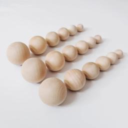Rodada Contas De Madeira para DIY, Bola Cor Natural, Sem Buraco, Escultura Beads, Manual DIY Jóias, 6mm, 8mm, 10mm, 12mm, 15mm, 20mm, 25 milímetros, 30 milímetros, 35 milímetros-90 milímetros - Image 3