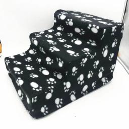 Animais de estimação antiderrapante escalada 3 etapas pano de pelúcia escadas para cães gatos removíveis cama cães escadas escada produtos - Image 2