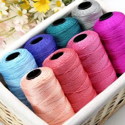 Linha De Seda De Algodão Gelo Leve para Artesanato DIY, Fio De Crochet De Verão, Saco, Chapéu, Sapatos, Polipropileno, Fio De Crochet, 1.5mm, 200m - Image 5