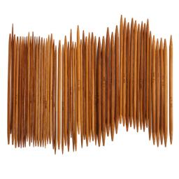 55 pçs 11 tamanhos 13cm de bambu tricô agulhas crochê ganchos duplo apontado carbonizado bambu agulhas camisola tecer artesanato - Image 2