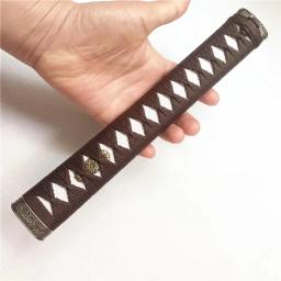 26cm marrom tsuka lidar com menuki fuchi kashira acessórios japonês samurai katana espada diy peças acessório - Image 3