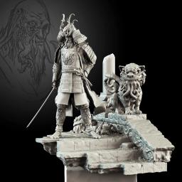 1/24 antigo samurai cavaleiro guerreiro soldado suporte resina figura modelo kits miniatura gk unassembly sem pintura - Image 3