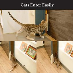 Gato do cão de estimação abridor de porta automática controlável entrada formação porta aberta ferramenta sem perfuração fácil instalação para o gato do cão - Image 4