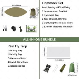Anti-outdoor camping rede com mosquiteiro e chuva tenda, equipamentos de sobrevivência, suprimentos portáteis - Image 2