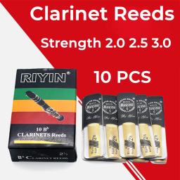 Bb clarinete palhetas para instrumento musical, alta qualidade, Reed presente, força 2, 2.5, 3, 10PCs - Image 1