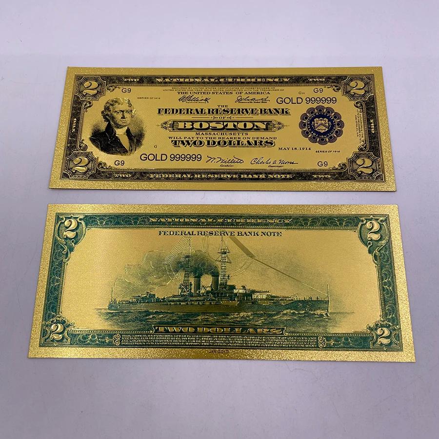 Nota plástica do ouro 24k para a coleção e a cédula comemorativa, conta americana, terno do dólar, vários valores da cara, novo - Image 1