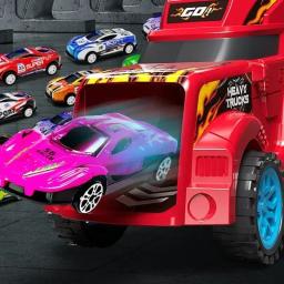 Grande criança caminhão deformação transportador carro brinquedos modelos modelo educacional pista dobrável veículo de corrida meninos meninas presente aniversário - Image 3