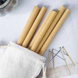 Canudos reutilizáveis, conjunto com escova, canudos de bambu, ecológico, natural, para festas, acessórios de bar, utensílio para bebidas - Image 4