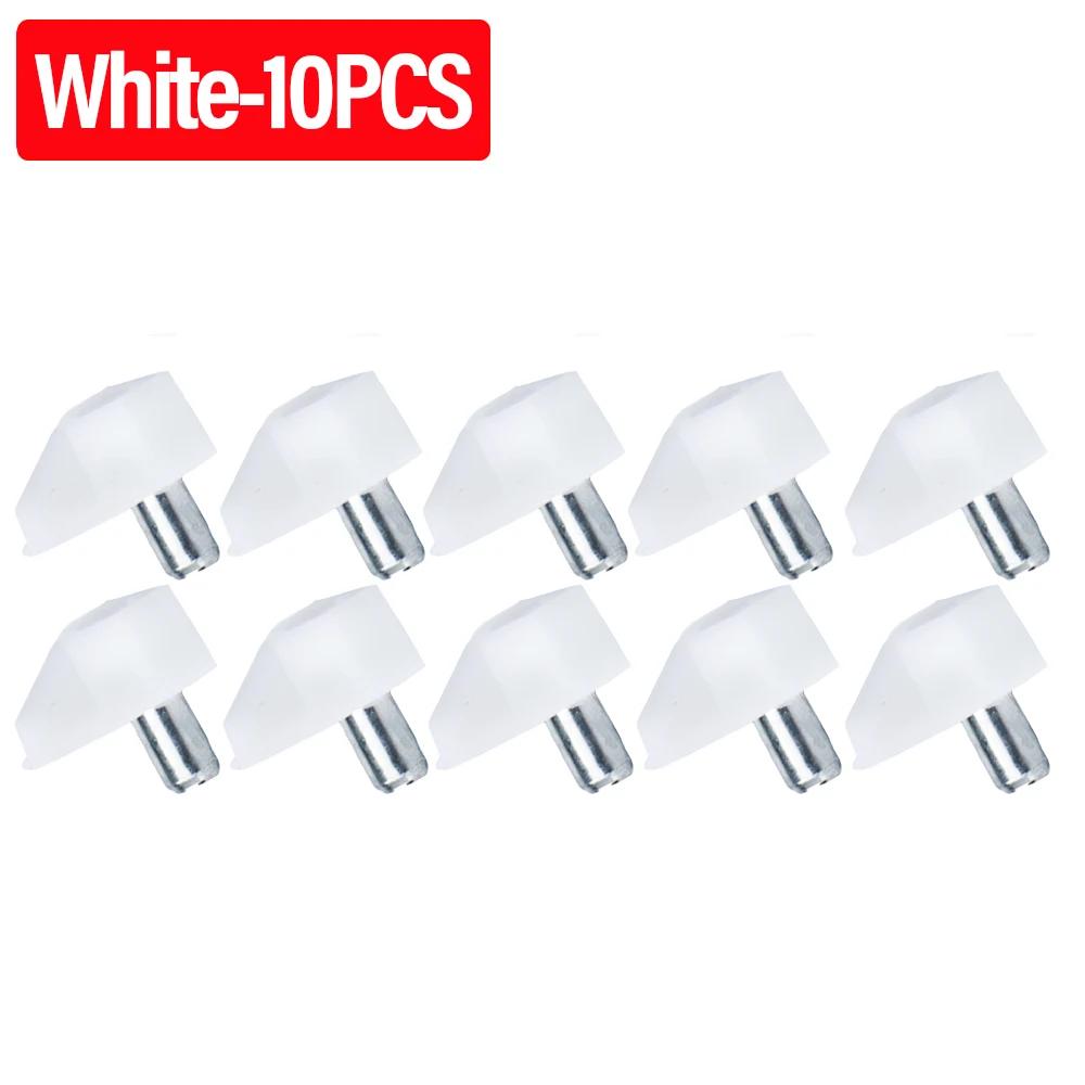 100-10 pces prateleira transparente studs estacas de plástico laminado suporte armário guarda-roupa prateleiras suportes móveis ferragem suportes fixos - Image 1