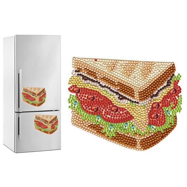 Conjunto de Adesivos Magnéticos de Crânio em Pintura de Diamante para Geladeira - 8 ou 12 Peças de Arte Decorativa